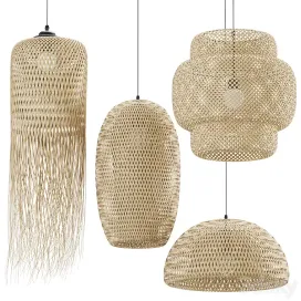 Rattan pendant light collection